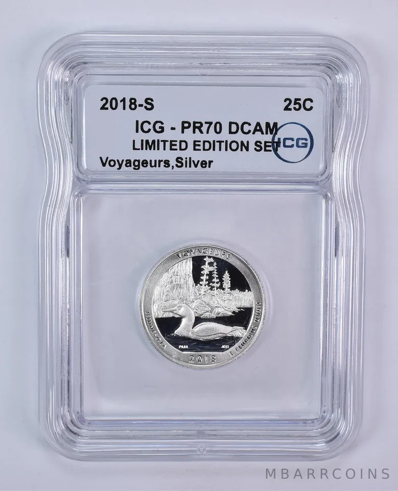 2018-S ATB Quarter Voyageurs Silver Limited Edition Set PR70 DCAM ICG