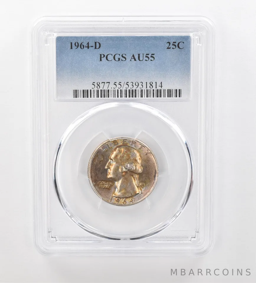 1964-D Washington Quarter AU55 PCGS Beautiful Tone *0957
