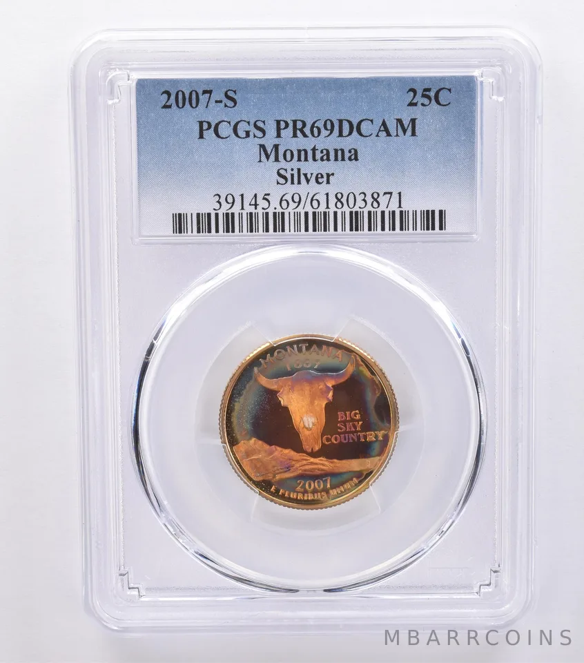 2007-S Washington State Quarter Montana Silver PR69 DCAM PCGS Nice Tone *8726