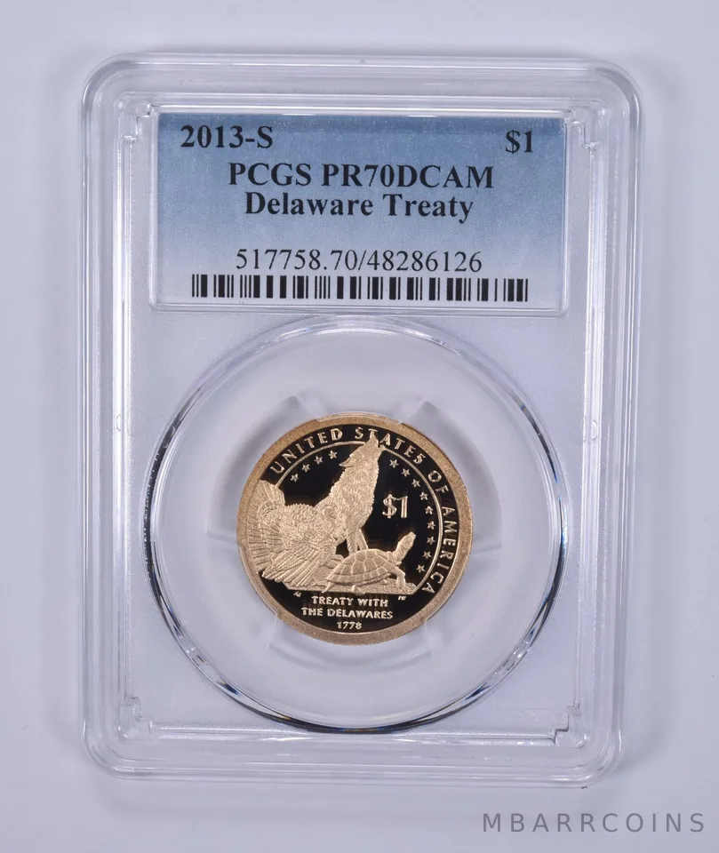2013-S Sacagawea $1 Treaty With The Delawares PR70 PCGS