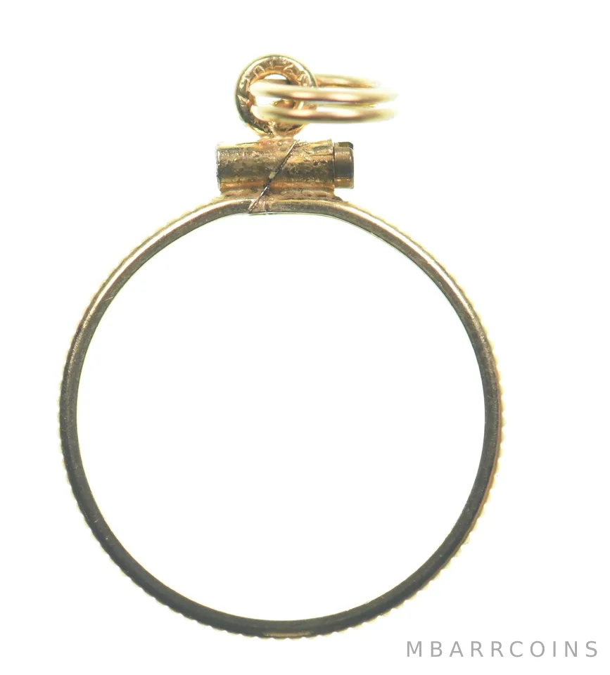 12k 0.7 Gram Gold Filled 15.5mm Coin Bezel Pendant Frame Edge *4970