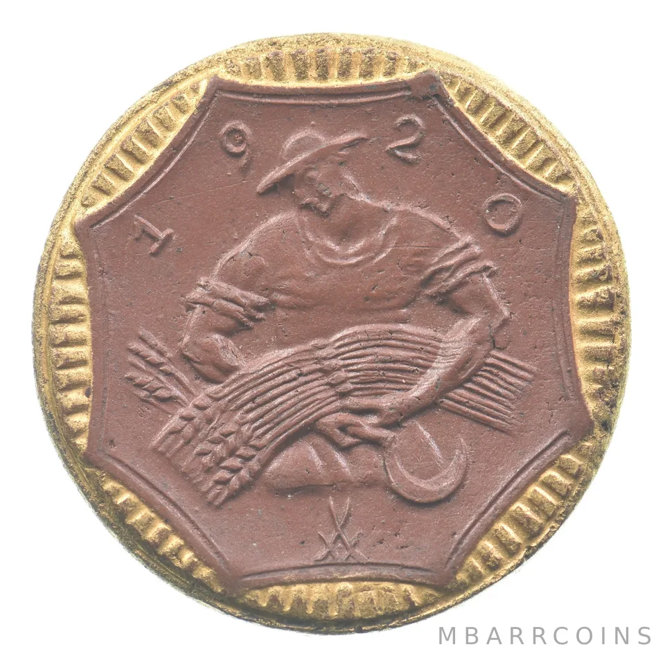 1920 Saxony 10 Mark Notgeld Ceramic *0141