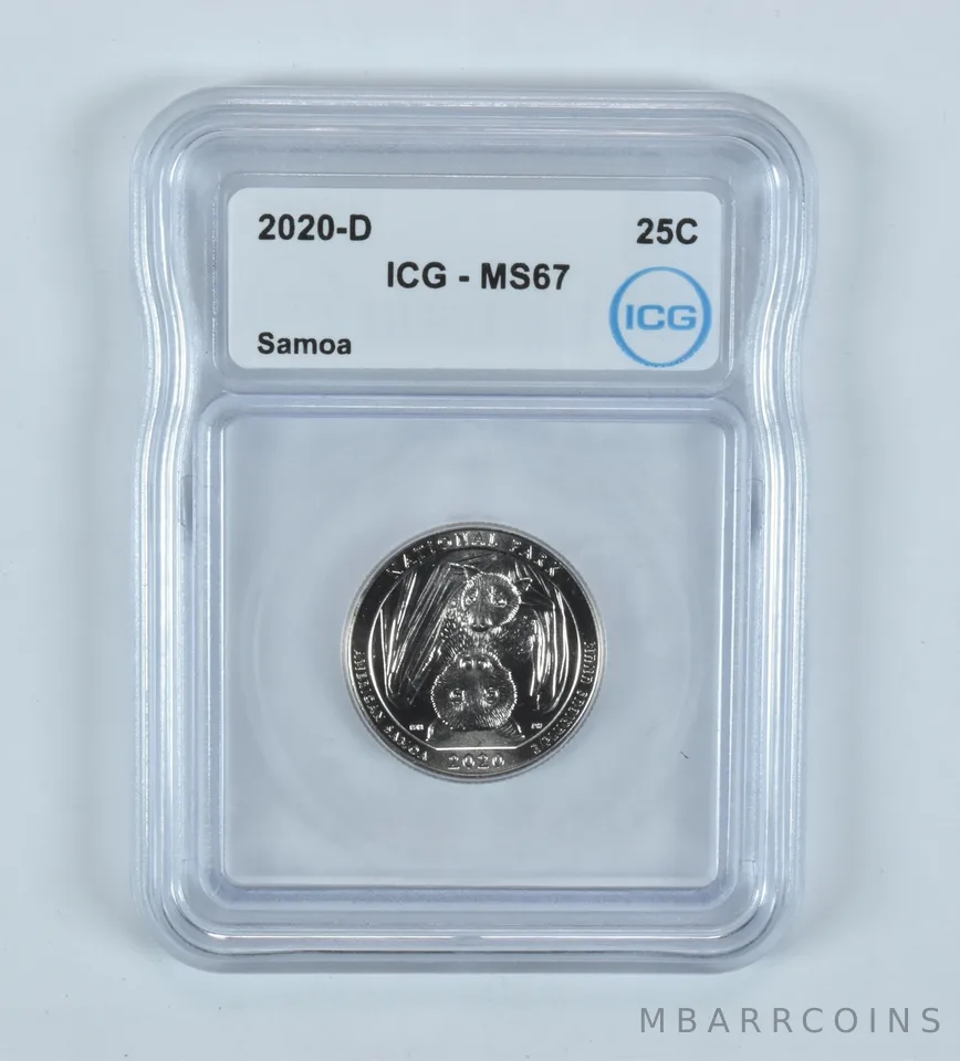 2020-D Washington Quarter ATB Samoa MS67 ICG