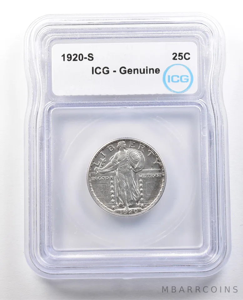 1920-S Standing Liberty Quarter Genuine ICG *1218