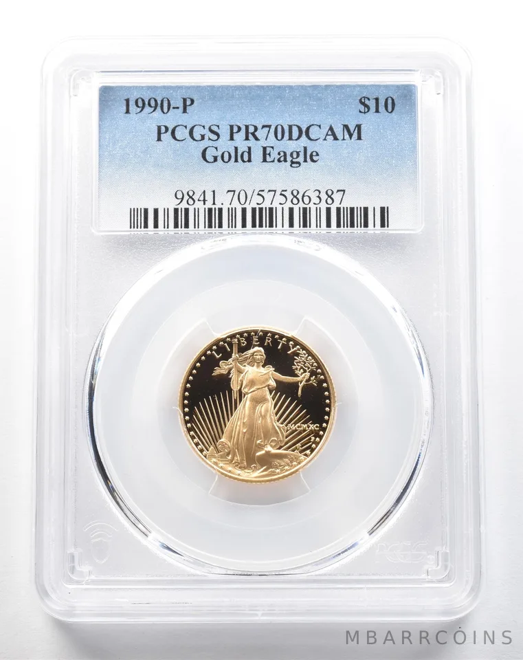 1990-P $10 American Gold Eagle 1/4 Oz Gold PR70 DCAM PCGS