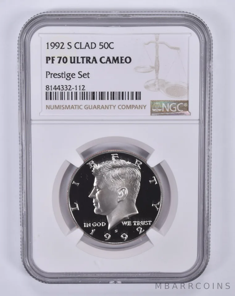 1992-S Kennedy Half Dollar CLAD Prestige Set PF70 UCAM NGC Brown Label