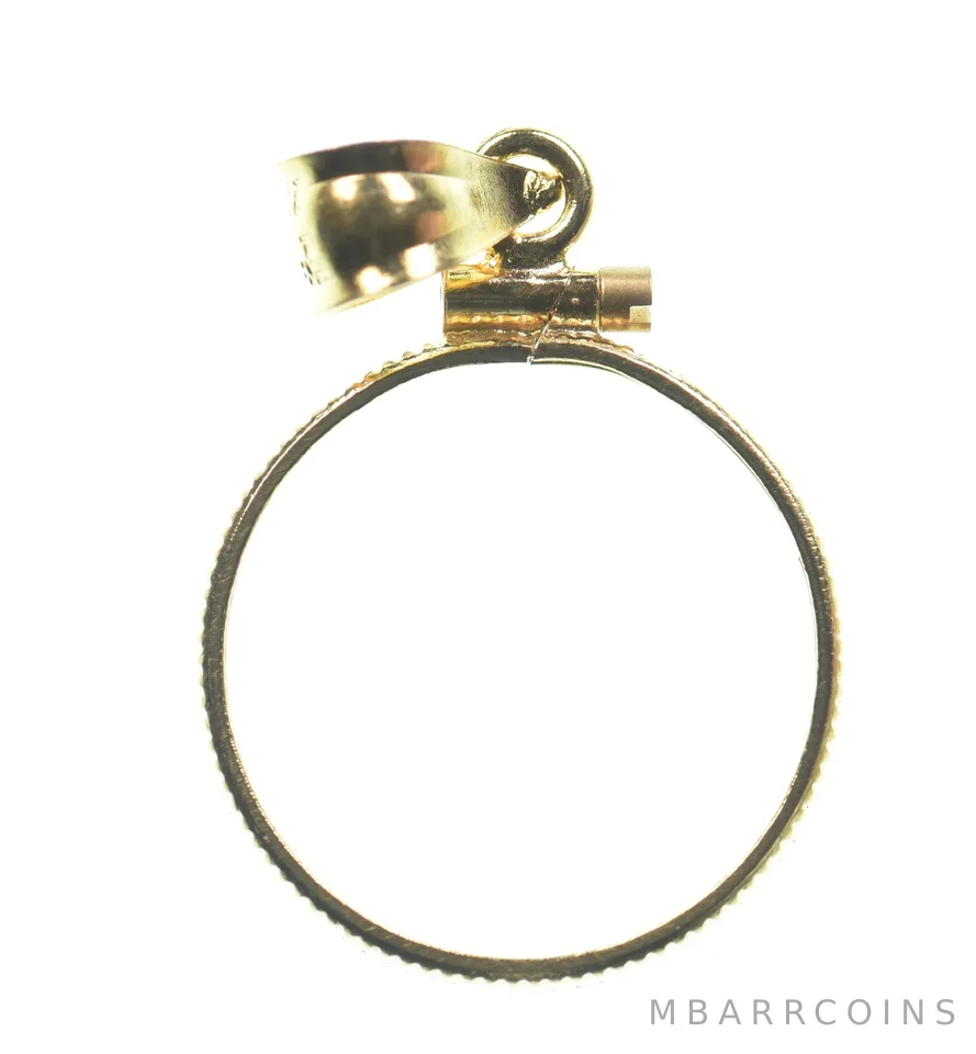 14K 17.9mm GF US Dime $2.50 Gold Coin Bezel Pendant Frame Edge *1356