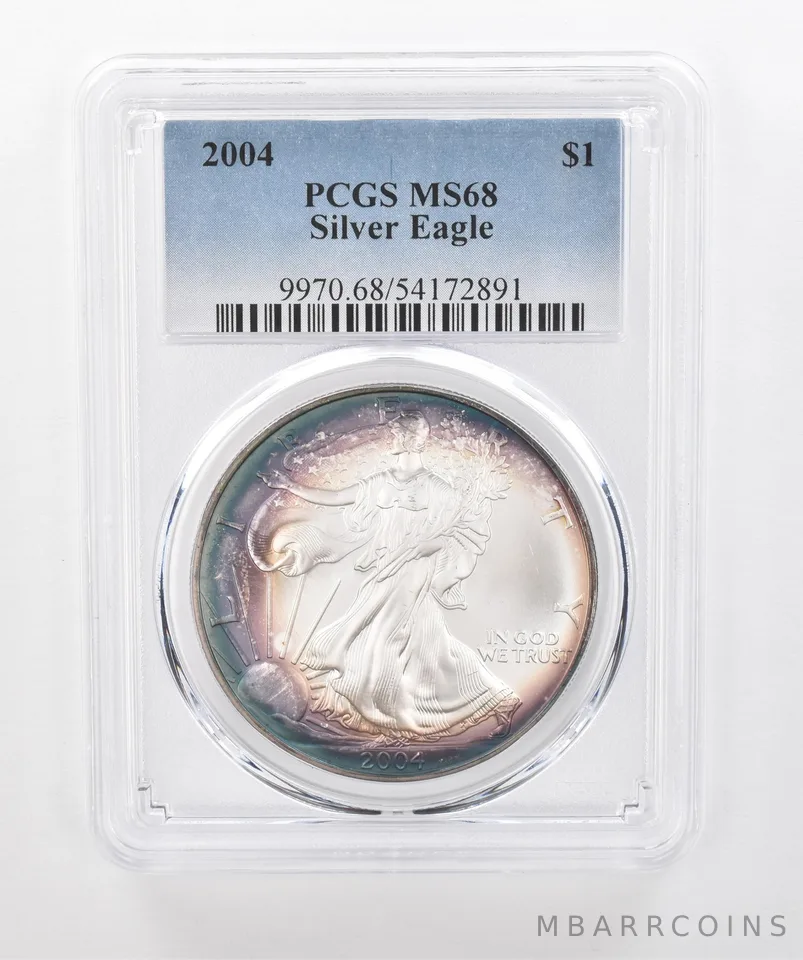 2004 American Silver Eagle MS68 PCGS Beautiful Tone *1509