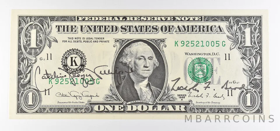 1988 A $1 Dallas TX FRN Green Seal Courtesy Signature *0921