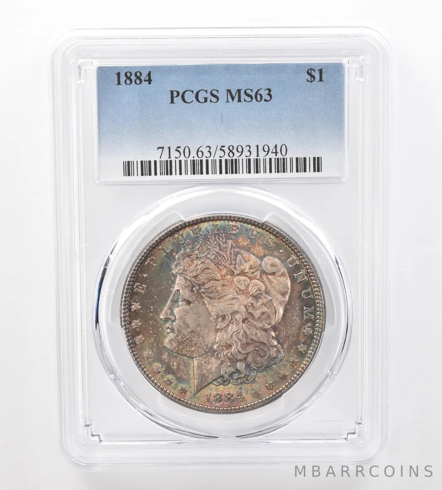1884 Morgan Silver Dollar MS63 PCGS Beautiful Tone *0211