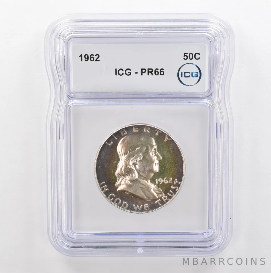 1962 Franklin Half Dollar PR66 ICG Peripheral Tone *5382