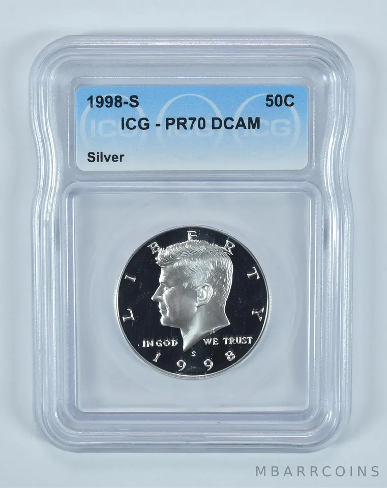 1998-S Kennedy Half Dollar Silver PR70 DCAM ICG