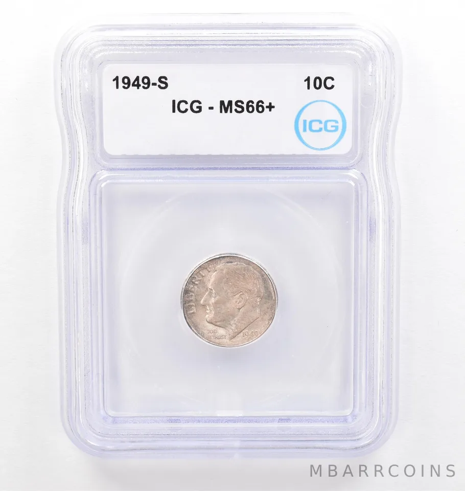 1949-S Roosevelt Dime MS66+ ICG Beautiful Tone *0209