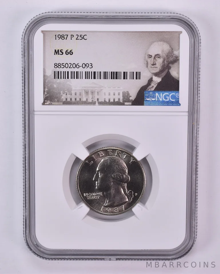 1987-P Washington Quarter MS66 NGC Special Label