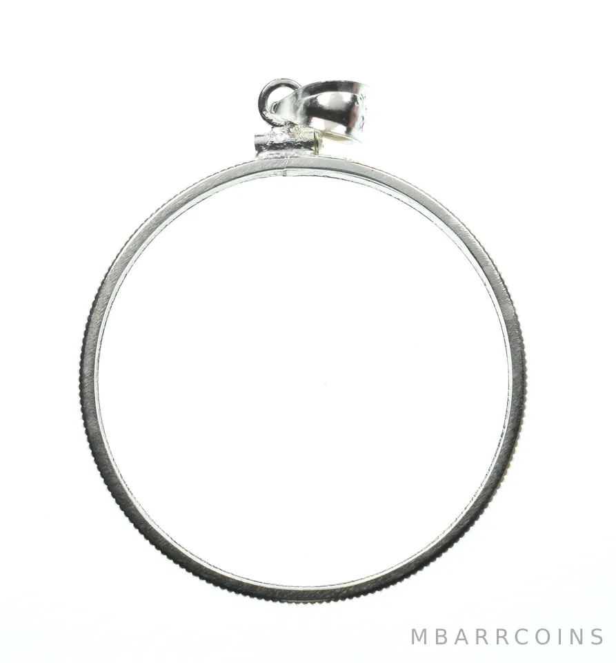 Sterling Silver 33 MM Coin Bezel Pendant Frame Edge *2401