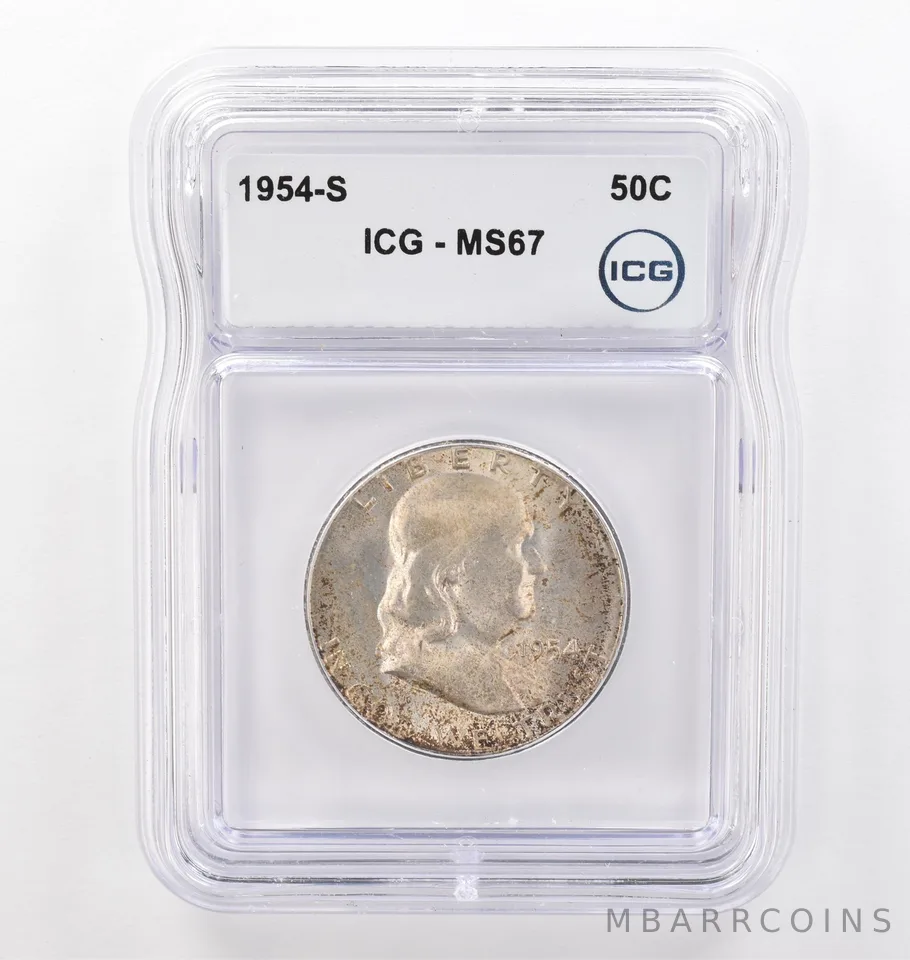 1954-S Franklin Half Dollar MS67 ICG Beautiful Tone *6205