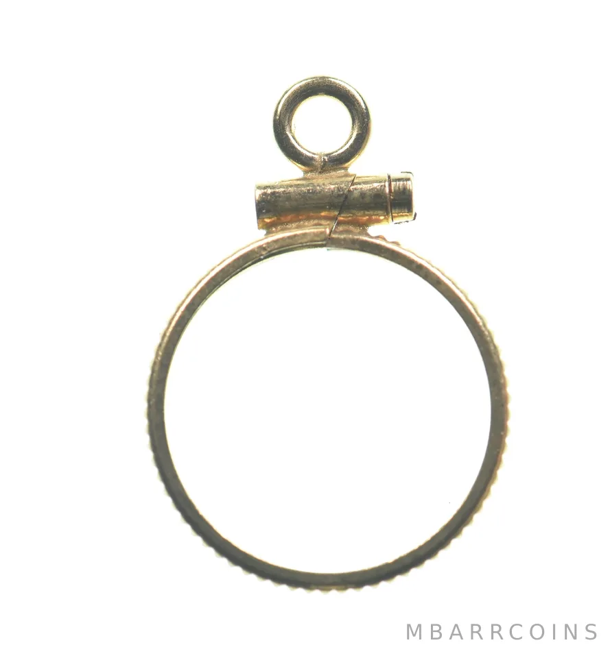12K 13mm GF Gold $1 Piece Or 2 Peso Mexico Coin Bezel Pendant Frame Edge *1396