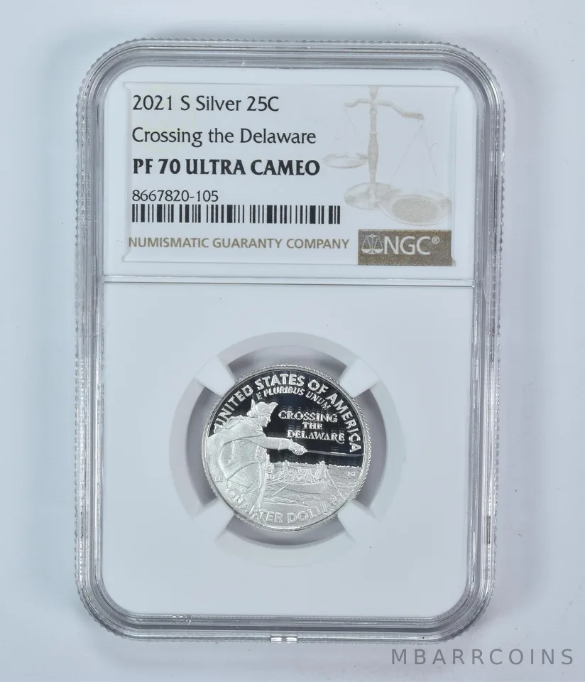 2021-S Washington Quarter ATB Crossing The Delaware Silver PF70 UCAM NGC