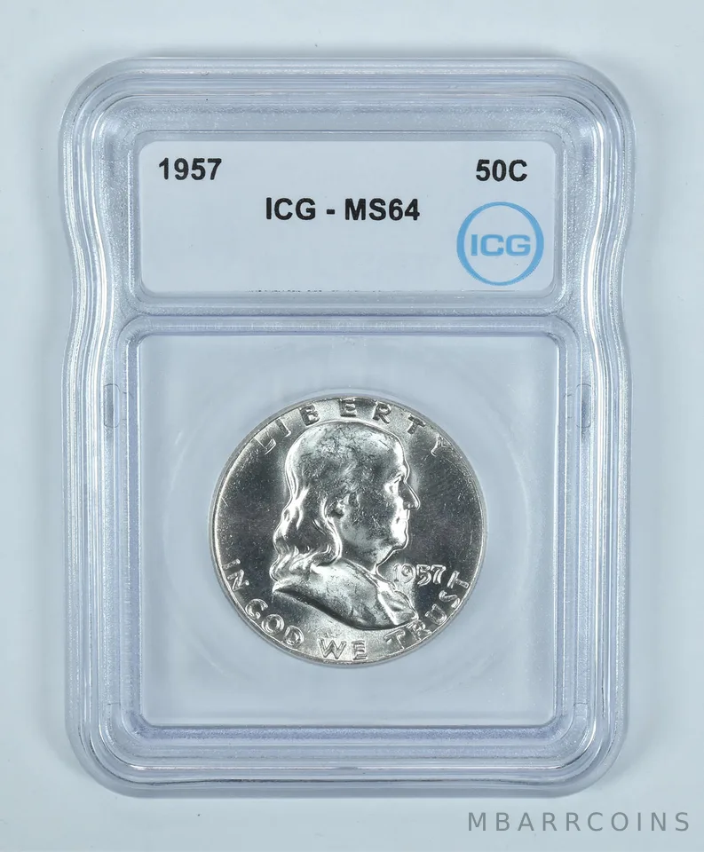 1957 Franklin Half Dollar MS64 ICG