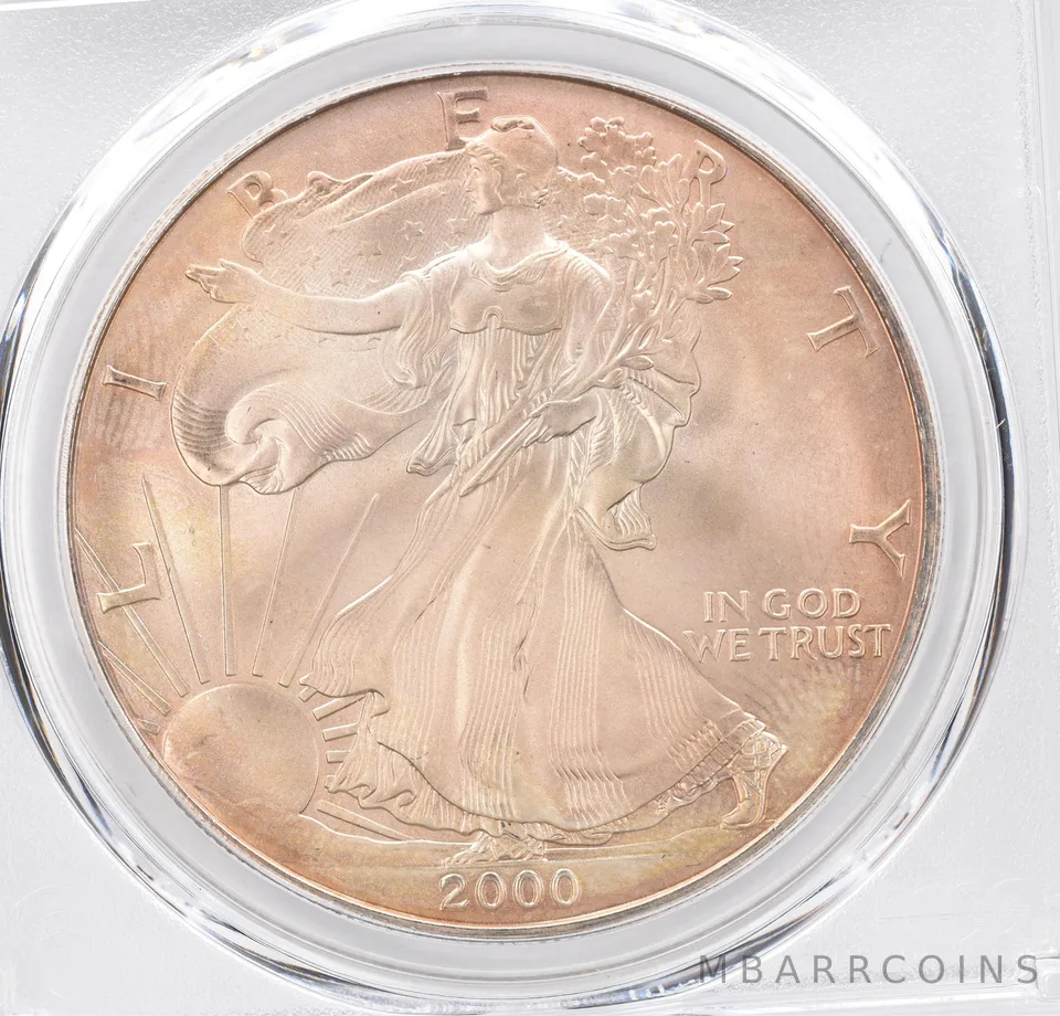 2000 American Silver Eagle MS68 PCGS Beautiful Tone *1188
