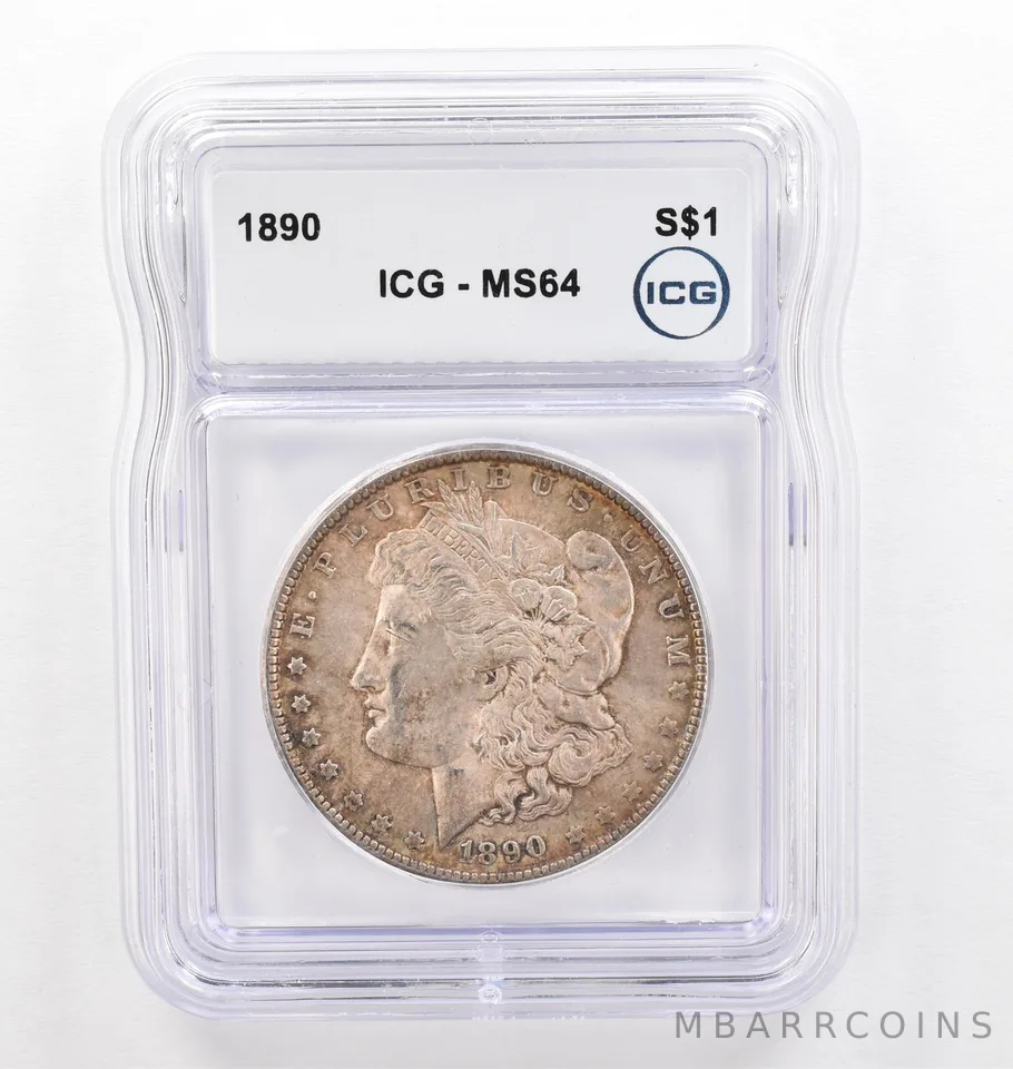 1890 Morgan Silver Dollar MS64 ICG Beautiful Tone *0252