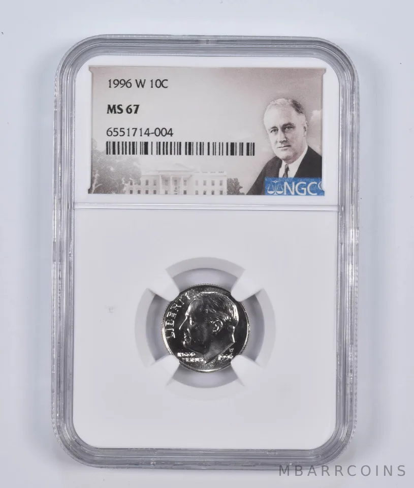 1996-W Roosevelt Dime MS67 NGC Special Lbl