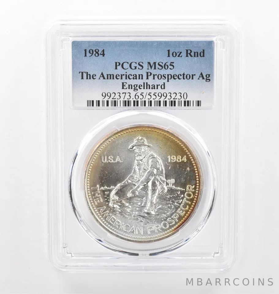 1984 Engelhard Prospector 1 Oz Silver MS65 PCGS Beautiful Tone *2162