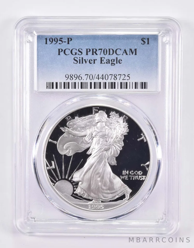 1995-P American Silver Eagle PR70 DCAM PCGS Blue Label