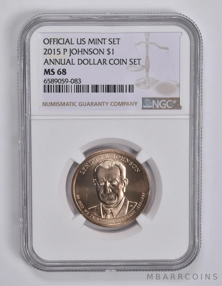 2015-P Presidential $1 Johnson Annual Set MS68 NGC US Mint