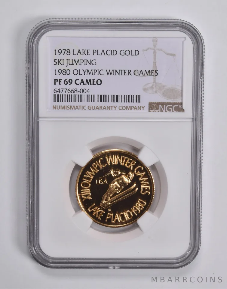 PF69 CAM 1978 Lake Placid Gold 1980 Olympic Winter Games Ski Jumping NGC *6523