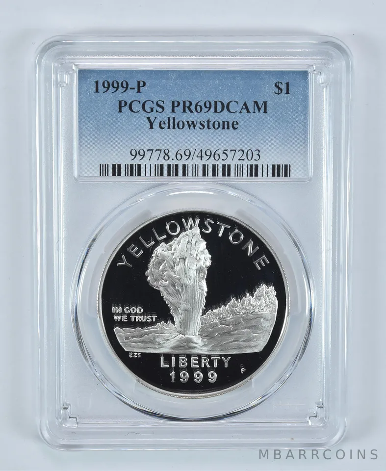 1999-P Yellowstone Commemorative Dollar PR69 DCAM PCGS Blue Label