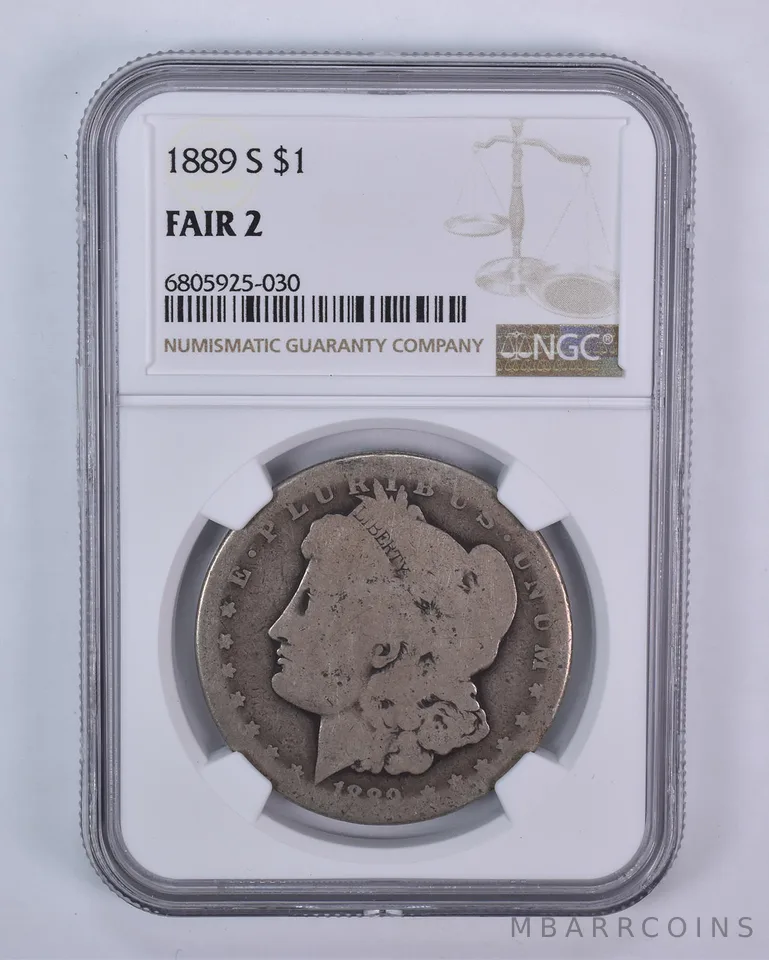 1889-S Morgan Silver Dollar Fair 2 NGC Lowball