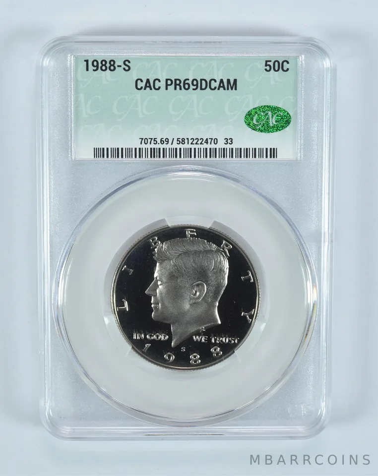 1988-S Kennedy Half Dollar PR69 DCAM CAC CACg