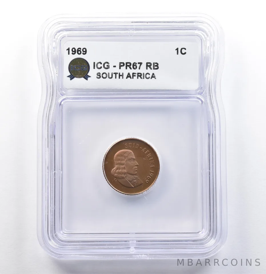 1969 South Africa 1 Cent PR67 RB ICG *9831