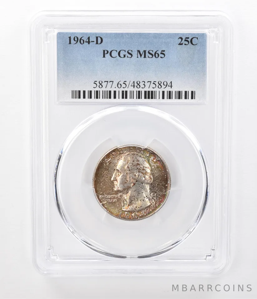 1964-D Washington Quarter MS65 PCGS Beautifully Toned a7285