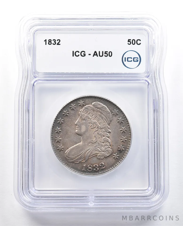 1832 Capped Bust Half Dollar AU50 ICG *5023