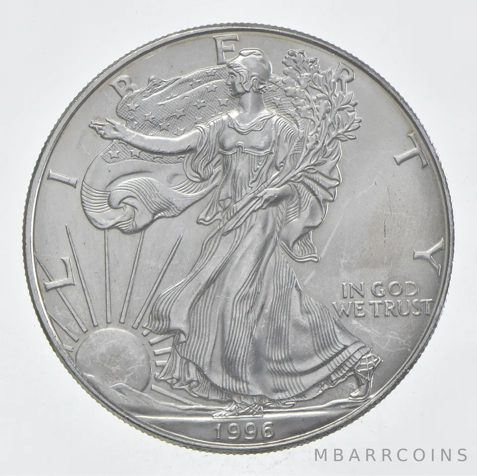 Rarest 1996 American Silver Eagle - Key Date - Rare LOW MINTAGE *383