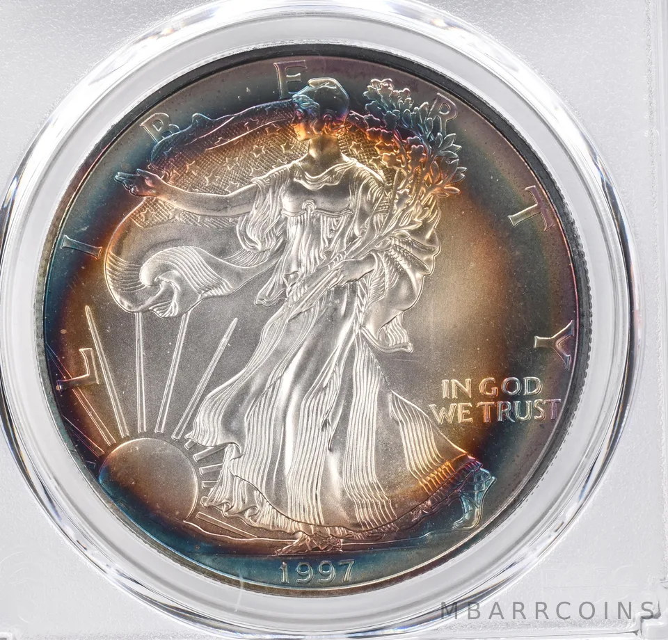 1997 American Silver Eagle MS69 PCGS Beautiful Tone *1131