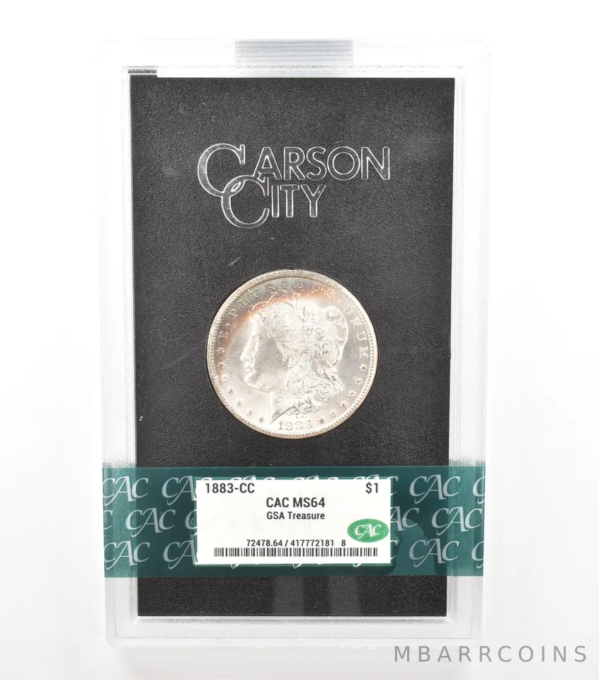 1883-CC Morgan Silver Dollar GSA Treasure MS64 CAC CACg Peripheral Tone *3637
