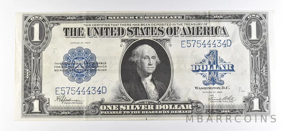 1923 $1 Silver Certificate Large Note Blue Seal FR#237 *0832