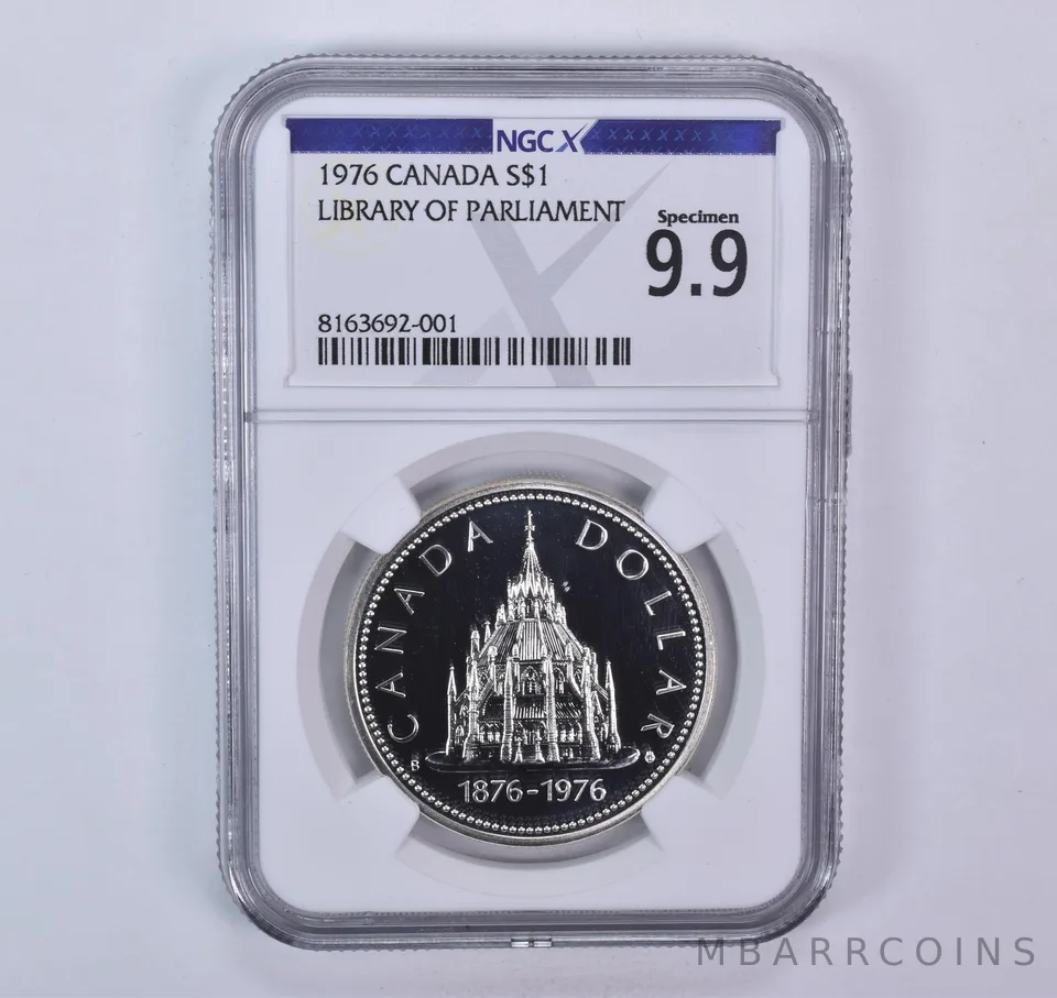 1976 Canada 1 Dollar Silver Library Of Parliament Specimen 9.9 NGC X NGCX