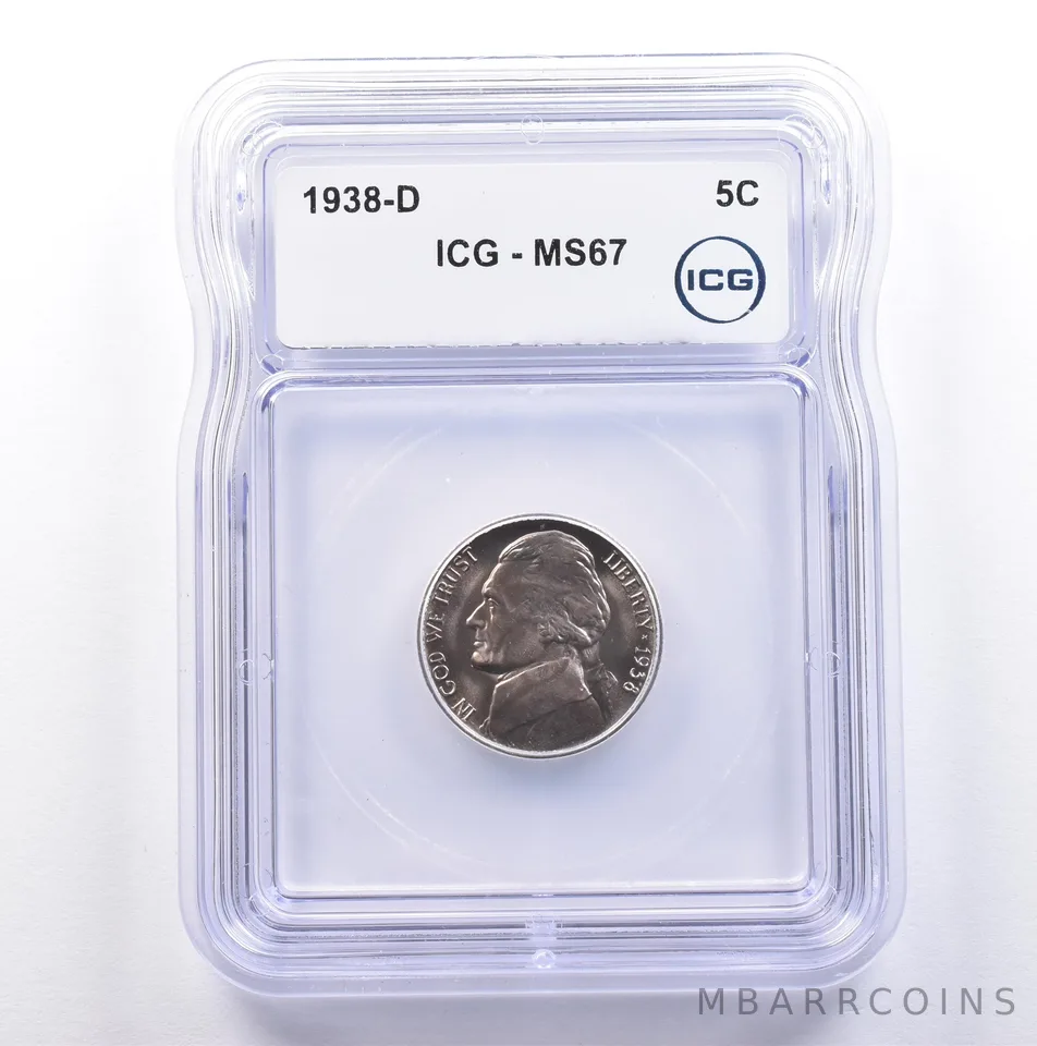 1938-D Jefferson Nickel MS67 ICG *9093