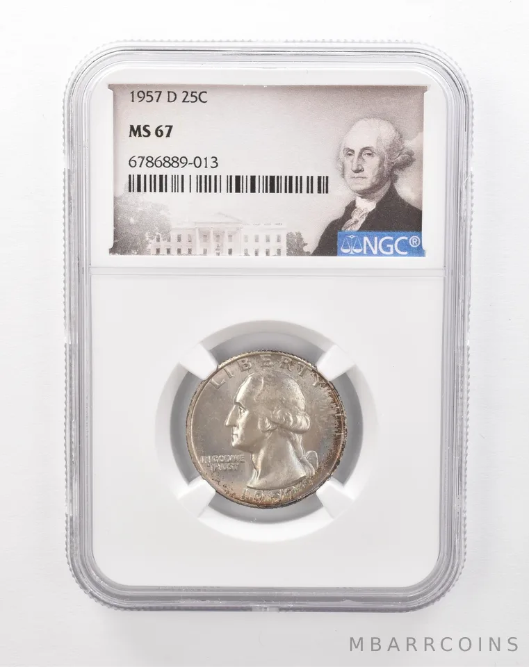 1957-D Washington Quarter MS67 NGC Beautiful Tone *1269