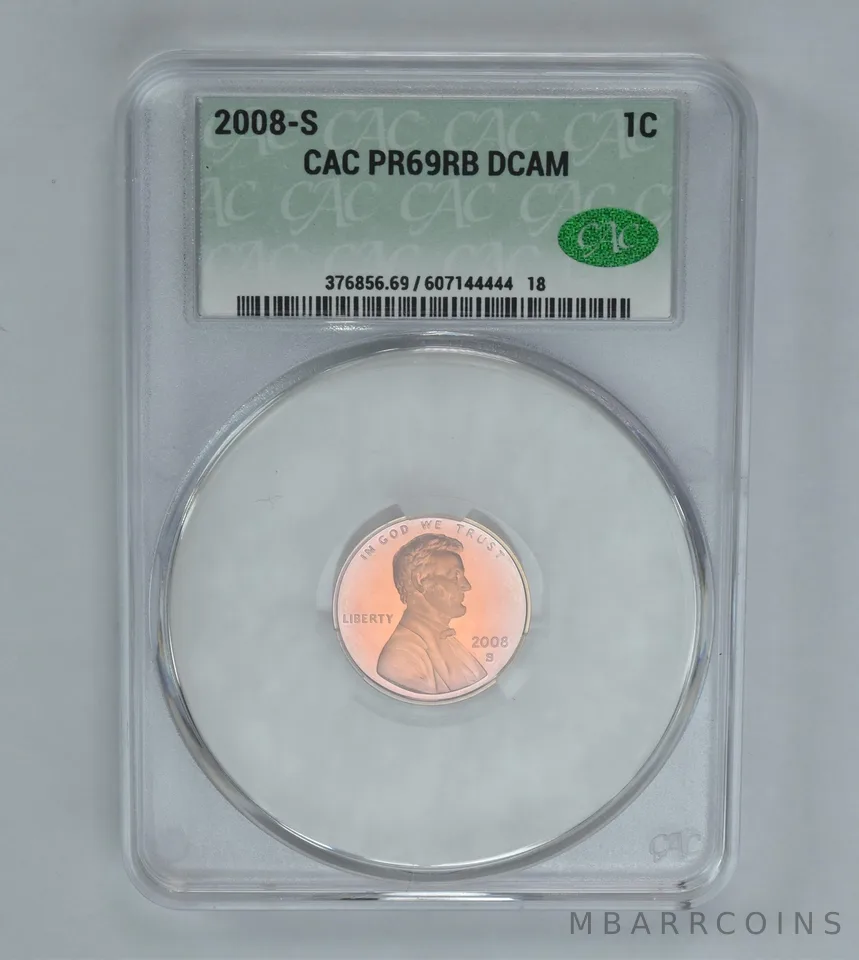 2008-S Lincoln Memorial Cent PR69 RB DCAM CAC CACg Beautiful Tone a1012