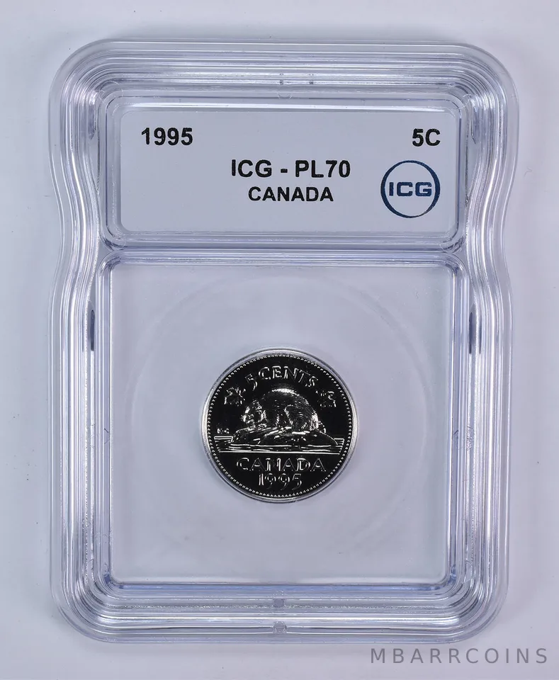 1995 Canada 5 Cents Beaver PL70 ICG