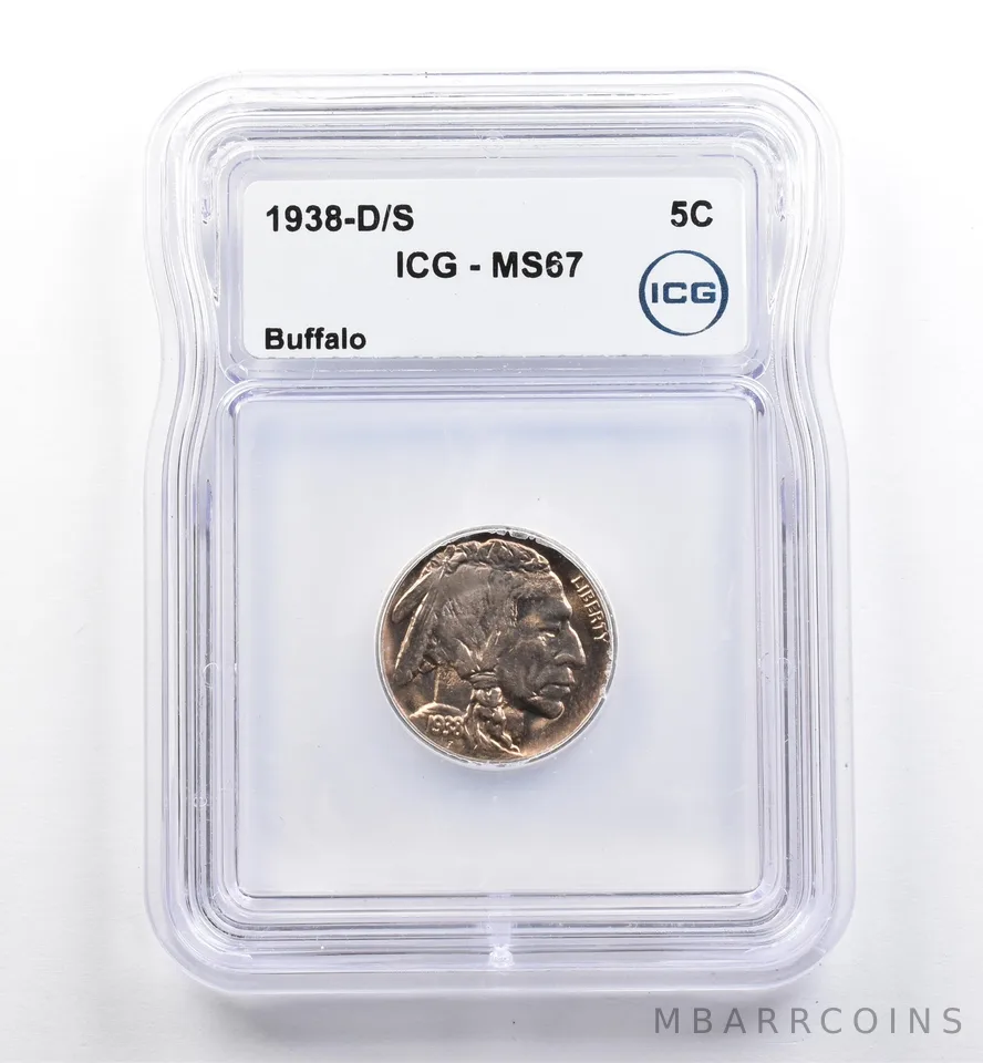 1938-D/S Indian Head Buffalo Nickel MS67 ICG *9940