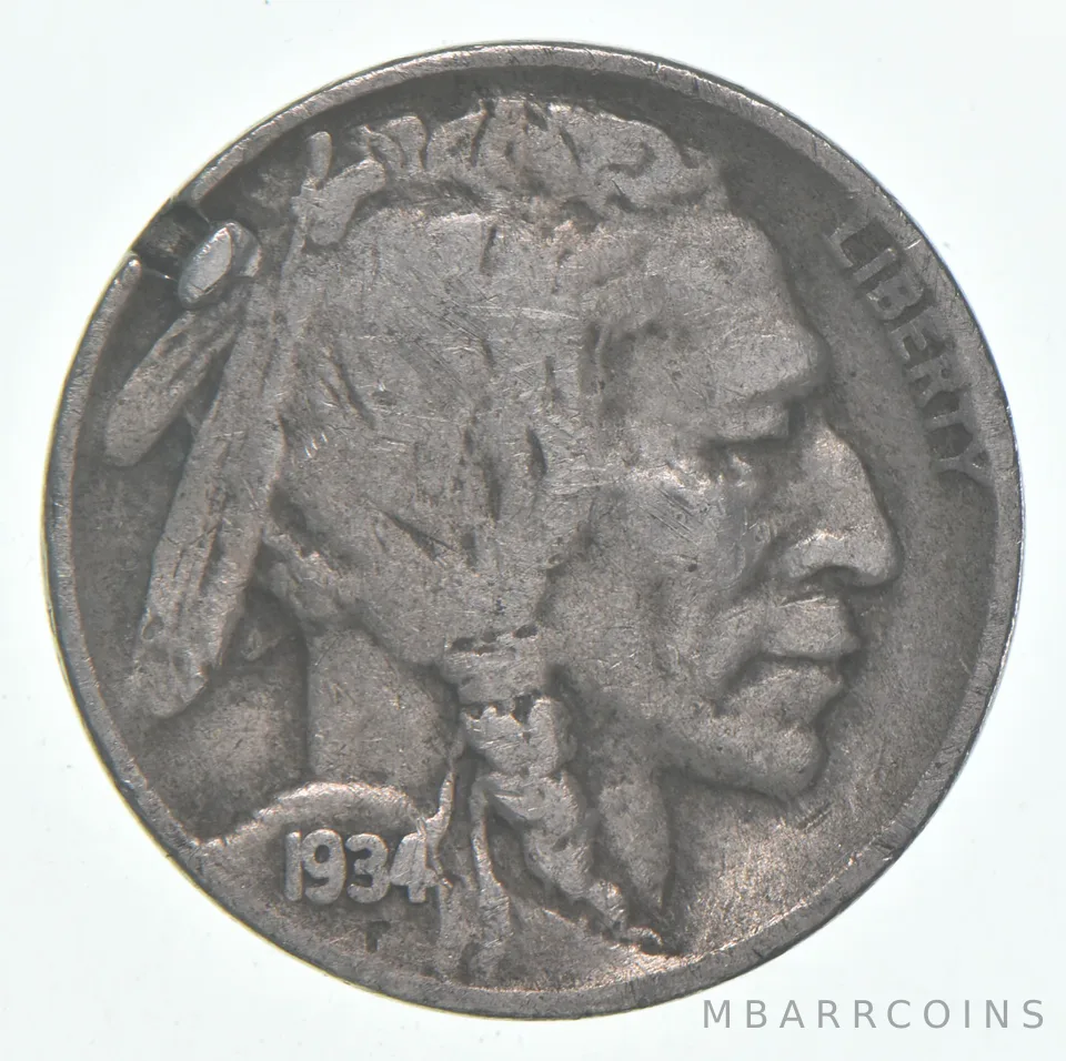 1934-D Indian Head Buffalo Nickel Average Circ