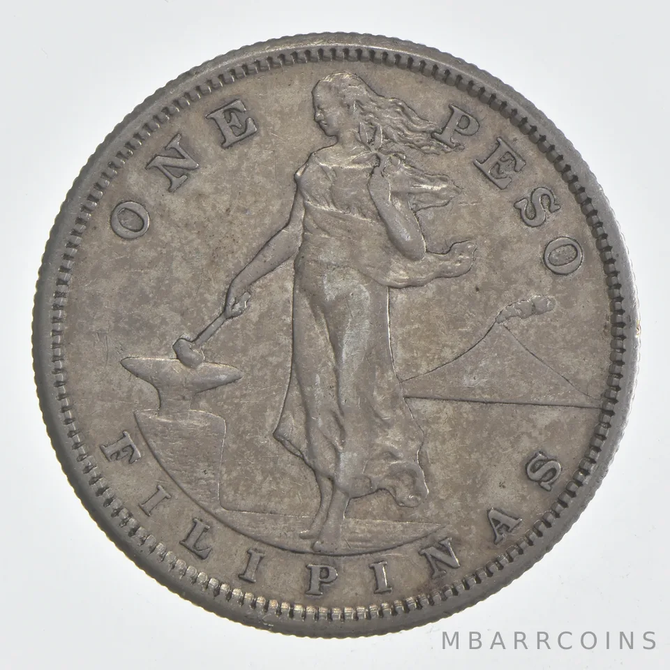 1907-S Philippines 1 Peso Beautiful Tone *0482