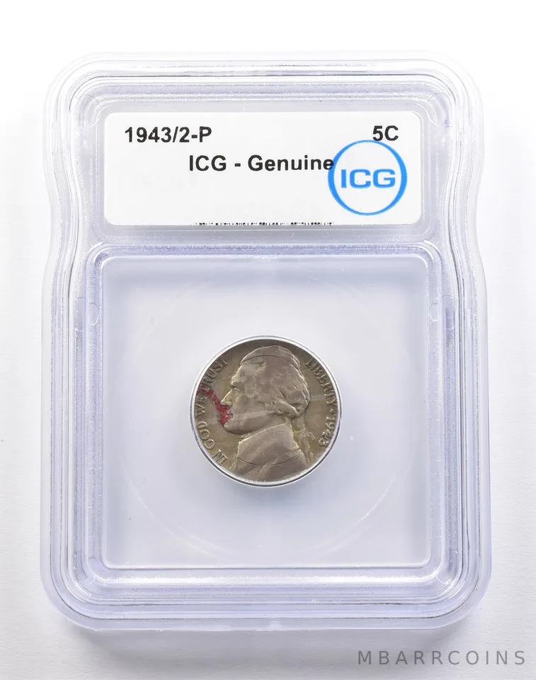 1943/2-P Jefferson Nickel Genuine ICG *2200