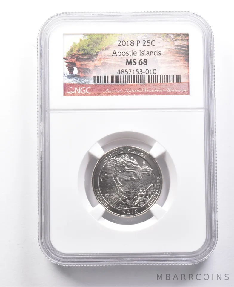 2018-P Washington Quarter Apostle Islands MS68 NGC a7697